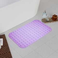 Heart Home Bath Mat | PVC Bathroom Mat | Shower Bath Mat | Transparent Round Floor Tub Mat | Foot Massager Mat | Anti-Skid Shower Mat with Drain Holes | Pack of 2 | Multi
