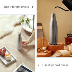 Heart Home Stainless Steel Insulated Round Water Bottle for Home & Traveling, 750ML Pack of 2 (Silver) 54HH4322.