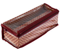 Kuber Industries Polka Dots Design Brocade Hardboard 2 Pieces One Rod Bangle Box (Maroon) -CTKTC38812