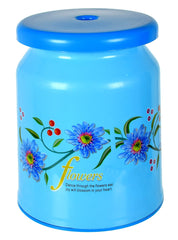 Kuber Industries Flower Design Portable, Ligthweight Plastic Sitting Stool for Indoor & Outdoor (Blue), Standard (HS39KUBMART023883)