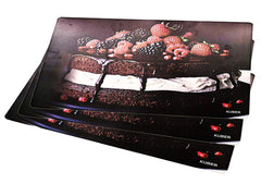 Kuber Industries Cake Design 4 Pieces PVC Refrigerator/Fridge Multipurpose Drawer Mat Set(Brown)-CTKTC032673