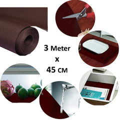 Kuber Industries 2 Pieces Multipurpose Textured Super Strong Anti-Slip Mat Liner,Size 45X300 Cm (3 Meter Roll, Brown) - CTKTC040233