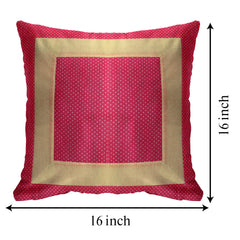 Kuber Industries Dot Print Soft Decorative Square Cushion Cover, Cushion Case For Sofa Couch Bed 16x16 Inch- Pack of 5 (Pink)