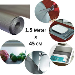 Heart Home 2 Pieces Multipurpose Textured Super Strong Anti-Slip Mat Liner,Size 45X150 Cm (1.50 Meter Roll, Grey) - CTHH07069