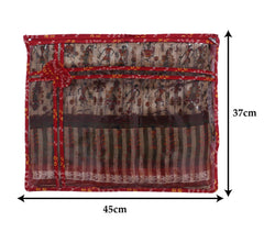 Kuber Industries Bandhani Print PVC Foldable Single Saree Cover|Clothes Storage For Saree, Lehenga, Suit With Transparent Pack of 3 (Red)