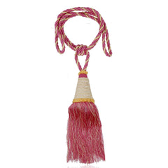 Kuber Industries Beads Beautiful Design Polyester 4 Pieces Curtain Tie Back Tassel Set (Pink) CTKTC33526
