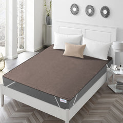 Heart Home PVC Waterproof/Dustproof Double Bed Mattress Protector, 72"x76" (Brown) 52HH4004