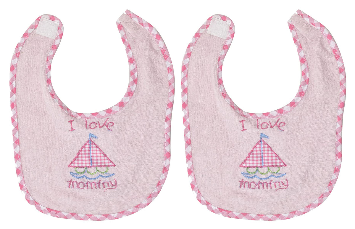 Heart Home Baby Cotton Apron Bibs-Pack of 2 (Pink)-HS43HEARTH25501