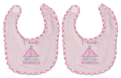 Heart Home Baby Cotton Apron Bibs-Pack of 2 (Pink)-HS43HEARTH25501