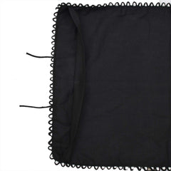 Kuber Industries 4 Piece Cotton Pillow Cover Set-17"x24" (Black) Luxury Pillow Covers-KUBMART03374