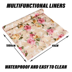 Heart Home Shelf Liner | Kitchen Cabinet Shelf Protector | Kitchen Liners for Cabinets and Drawers | Drawer Liner Mat | Texture Shelf Liner Cabinet Mat | 5 MTR | Pack of 2 | Beige