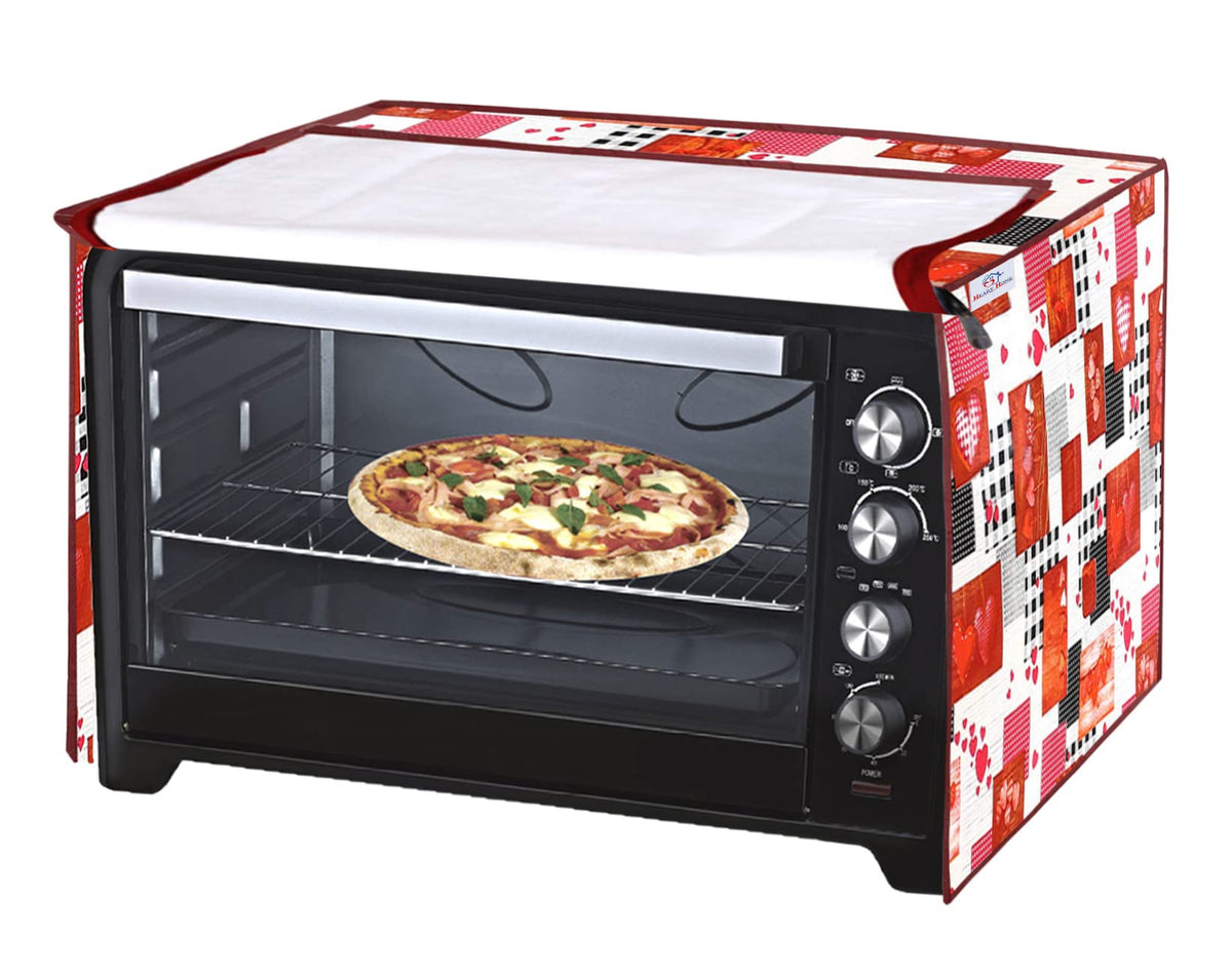 Heart Home PVC Heart Printed Microwave Oven Cover, Dustproof Machine Protector Cover,20 LTR. (Multicolor)-HS43HEARTH25992