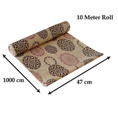 Heart Home Multiuses Rangoli Print Shelf Liners for Kitchen Shelves, cupboards, Wardrobe, Drawer, 10 Mtr (Beige) 52HH4089