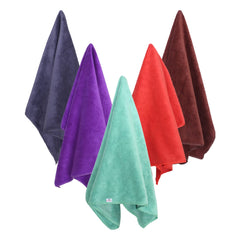 Heart Home Cleaning Cloths|Microfiber Highly Absorbent Wash Towels for Kitchen,Car,Window,24 x 16 Inch,Pack of 5 (Assorted)
