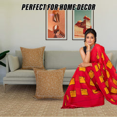 Kuber Industries Cushion Cover | Sofa Cushion Covers | Embossed Square Cushion Covers | Polyester Cushion Covers | Couch Cushion Covers | Set of 2 | 24 Inch | Brown