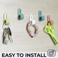 Kuber Industries Hooks for Wall|Durable & Rust-Proof for Bathroom, Kitchen|Wall Hooks for Doors & Closets| Pack of 10 | Multicolor