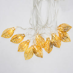 Kuber Industries Diwali Lights | Diwali String Light For Décor | Lights for Christmas | Lights for Navratri | Lights for Party | Lights for Indoor & Outdoor | Leaf String Lights | Golden