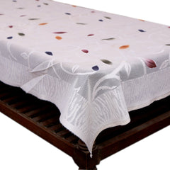 Kuber Industries Floral Cotton 4 Seater Centre Table Cover - Cream, Standard (CenterVA3556_14)