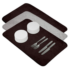 Kuber Industries Dish Dry Mat | Microfiber Self Drying Mat | Kitchen Drying Mat | Water Absorbent Kitchen Mat | Embossed Dish Dry Mat | 38x50 | Pack of 3 | Multicolor