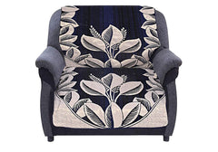 Kuber Industries Flower Print 6 Piece Cotton 5 Seater Standard Sofa Cover - Brown-KUBMART11158