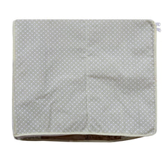 Kuber Industries Cotton Water Resistant & Foldable Dot Print Saree Cover| Clothes Organizer for Home & Travel With Transparent Window,Pack of 4 (Cream)