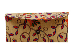 Kuber Industries Embroidery Gift Envelope with Metallic Magnetic Button Closure Shagun Cash Envelopes, Birthdays, Anniversary, Baby Shower-Pack of 2 (Cream)