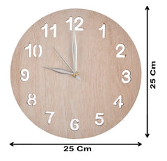 Kuber Industries 10" Wooden Decorative Round Wall Clock for Home/Kitchen/Office (White), Standard (HS39KUBMART022866)