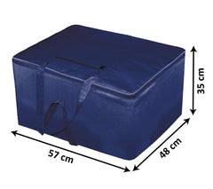 Heart Home Large Moisture Proof Wardrobe Organizer Storage Bag For Clothes With Zipper Closure and Handle- Pack of 2 (Royal Blue)-HS43HEARTH26687