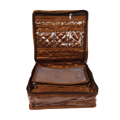 Heart Home Satin Locker Jewellery Kit Oragniser (Brown) - CTHH11291