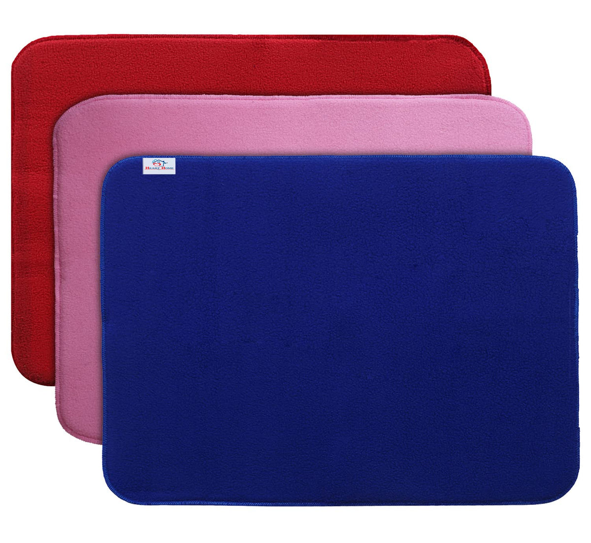 Heart Home Microfiber Reversible Dish Drying Mat with Absorbent Parity for Kitchen 27"x 19",Pack of 3 (Multicolor)