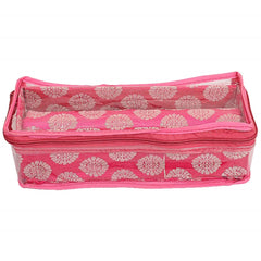 Kuber Industries Exclusive Carry Design Brocade Hardboard 2 Pieces One Rod Bangle Box (Pink) -CTLTC038787