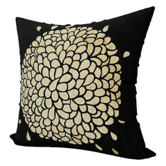 Kuber Industries Cushion Cover | Sofa Cushion Covers | Square Cushion Covers | Velvet Cushion Covers | Gold Print Couch Cushion Covers | Set of 5 | 16 Inch | Black