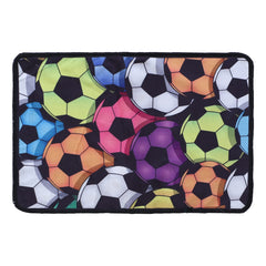Kuber Industries Door Mat for Kids Room|Anti Skid Door Mat for Kids Bedroom|Microfiber Football Pattern Door Mat (Multicolor)