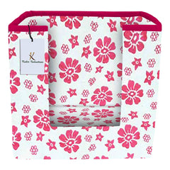 Kuber Industries Flower Printed Non Woven 2 Piece Shirt Stacker and 1 Piece Foldable Rectangle Cloth Saree Stacker Cloth Wardrobe Organizer Wardrobe Organizer (Pink) -CTKTC038192