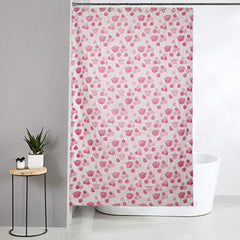 Kuber Industries Microfibre Floral Shower Curtain with 8 Hooks (Standard, 138 x 214 x 1 Cm, Pink)