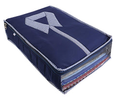Heart Home Multiuses Cotton Shirt Organizer For storing Shirt (Blue)
