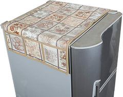 Kuber Industries Flower Design PVC Fridge/Refrigerator Top Cover (Cream)-CTKTC32709