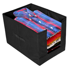 Kuber Industries 6 Pieces Non Woven Shirt Stacker/Shirt Organizer Wardrobe Organizer (Black)-KUBMART2892