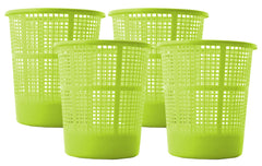 Kuber Industries Plastic 4 Pieces Mesh Dustbin Garbage Bin for Office use, School, Bedroom, Kids Room, Home, Multi Purpose, 5 Liters (Green)-KUBMART226