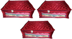 Kuber Industries 9 Piece Rexine Saree Cover Set, Maroon