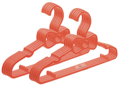 Kuber Industries Kids Mizano Plastic Non-Slip Clothes Hangers, Peach - Pack of 10-KUBMART15024