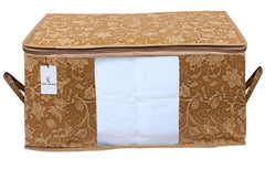 Kuber Industries Rectangular Underbed Storage Bag, Storage Organizer, Blanket Cover Set of 2 (Beige)