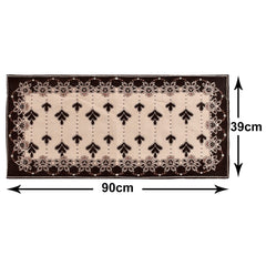 Heart Home Rectangular Floral Print Cotton Table Runner for Dining and Center Table, Wedding, Everyday Use, Dinner Parties (Brown)-50HH01294