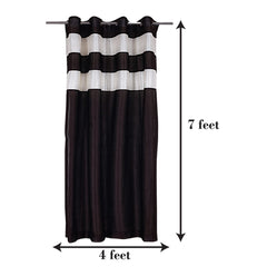 Heart Home Polyester Window Curtain 8 Eyelets,7 Feet (Brown) 54HH4323.