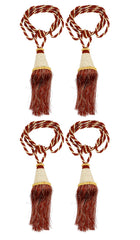 Kuber Industries Beads Beautiful Design Polyester 4 Pieces Curtain Tie Back Tassel Set (Light Brown) CTKTC33542