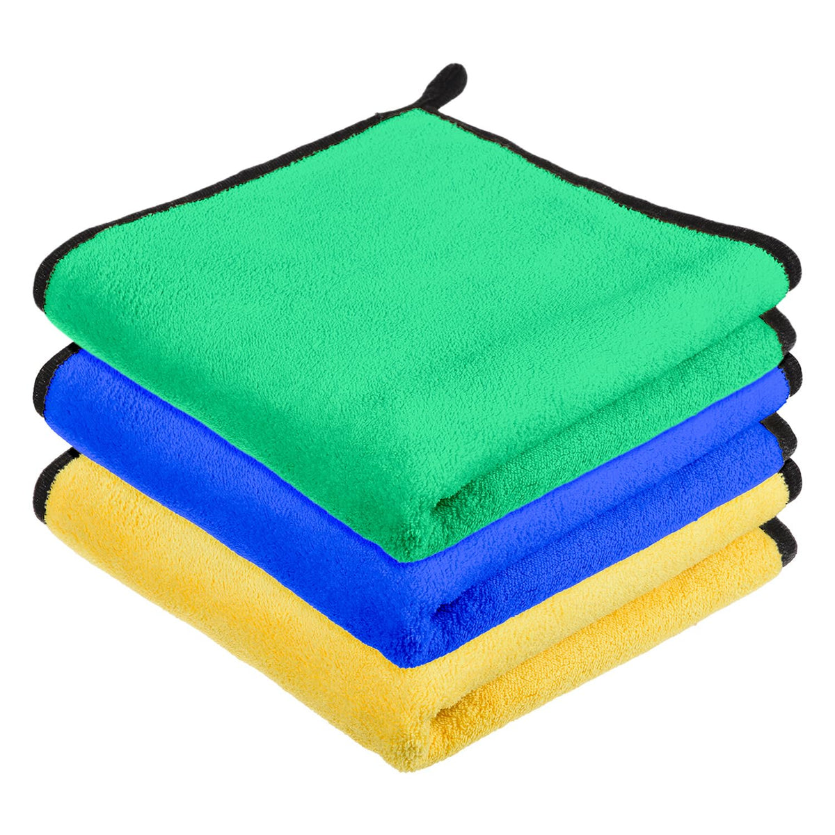 Kuber Industries Cleaning Towel | Reusable Cleaning Cloths for Kitchen | Duster Towel for Home Cleaning | 400 GSM Cleaning Cloth Towel with Hanging Loop | 40x40 | Pack of 3 | Multi