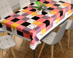 Kuber Industries Checkered Printed PVC 6 Seater Dinning Table Cover 60"x90" (Multicolor)-HS43KUBMART25639, Standard