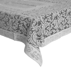 Kuber Industries Floral Printed Cotton 4 Seater Center Table Cover,40"x60" (White & Grey)-44KM071