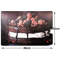 Heart Home Strawberry Print Waterproof, Stain Resistant, Washable Refrigerator/Fridge Drawer Mat, Set of 6 (Black) 52HH3981