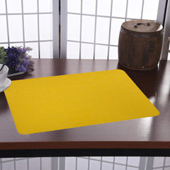 Kuber Industries Checkered Design PVC 6 Pieces Dining Table Placemat Set (Yellow) - CTKTC029807